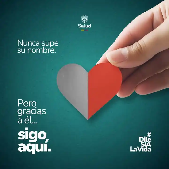 Image from MinSaludColombia: *Detrás de cada vida trasplantada, hay un acto de amor silencioso*. Ho...