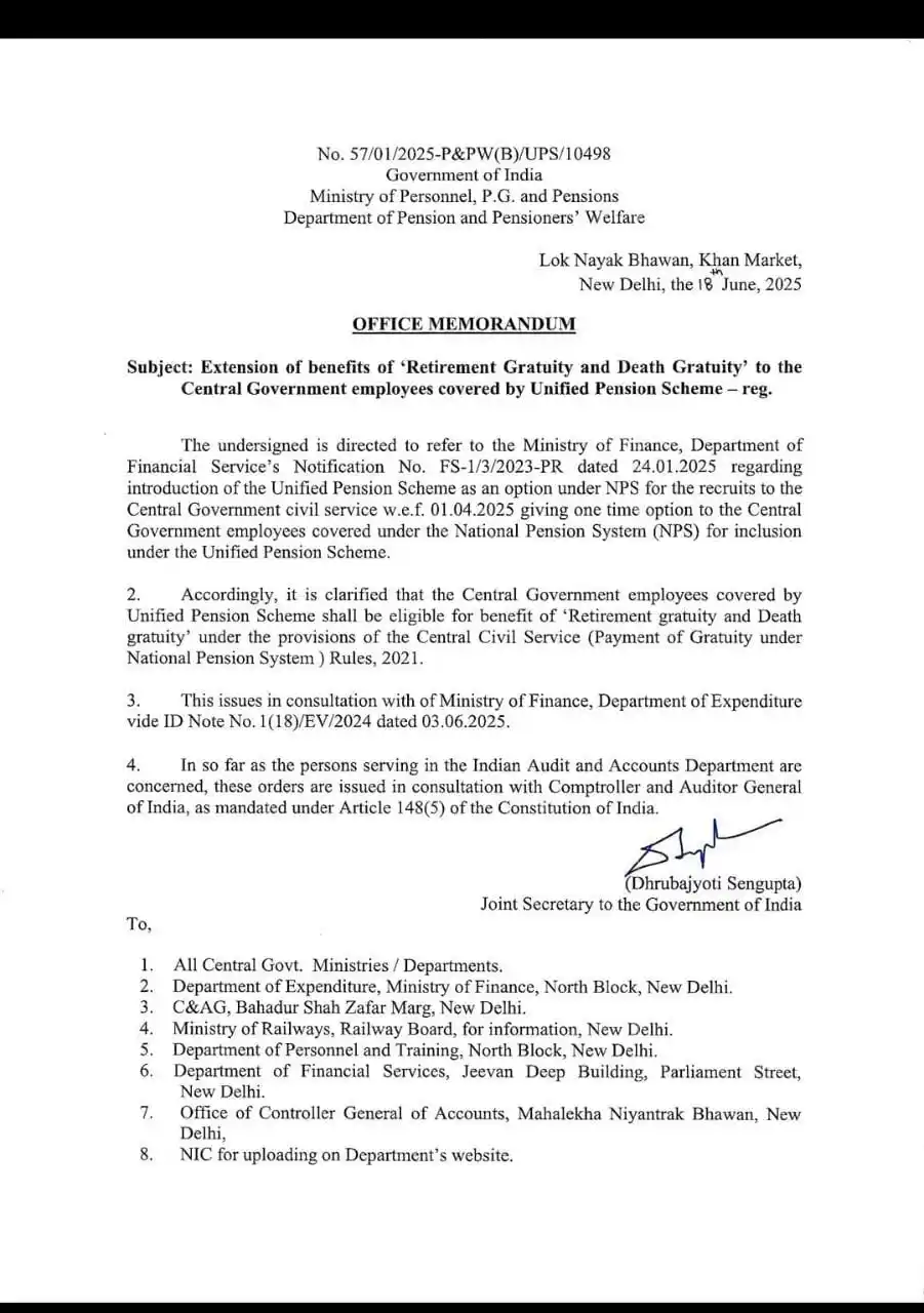 Image from APPSC/ UPSC: *Extension of benefits of 'Retirement Gratuity and Death Gratuity' to ...
