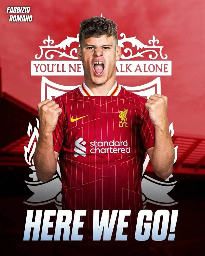 Image from FABRIZIO ROMANO                             CANAL OFICIAL: 🚨 𝐇𝐄𝐑𝐄 𝐖𝐄 𝐆𝐎! Liverpool agree deal to sign Milos Kerkez as ne...