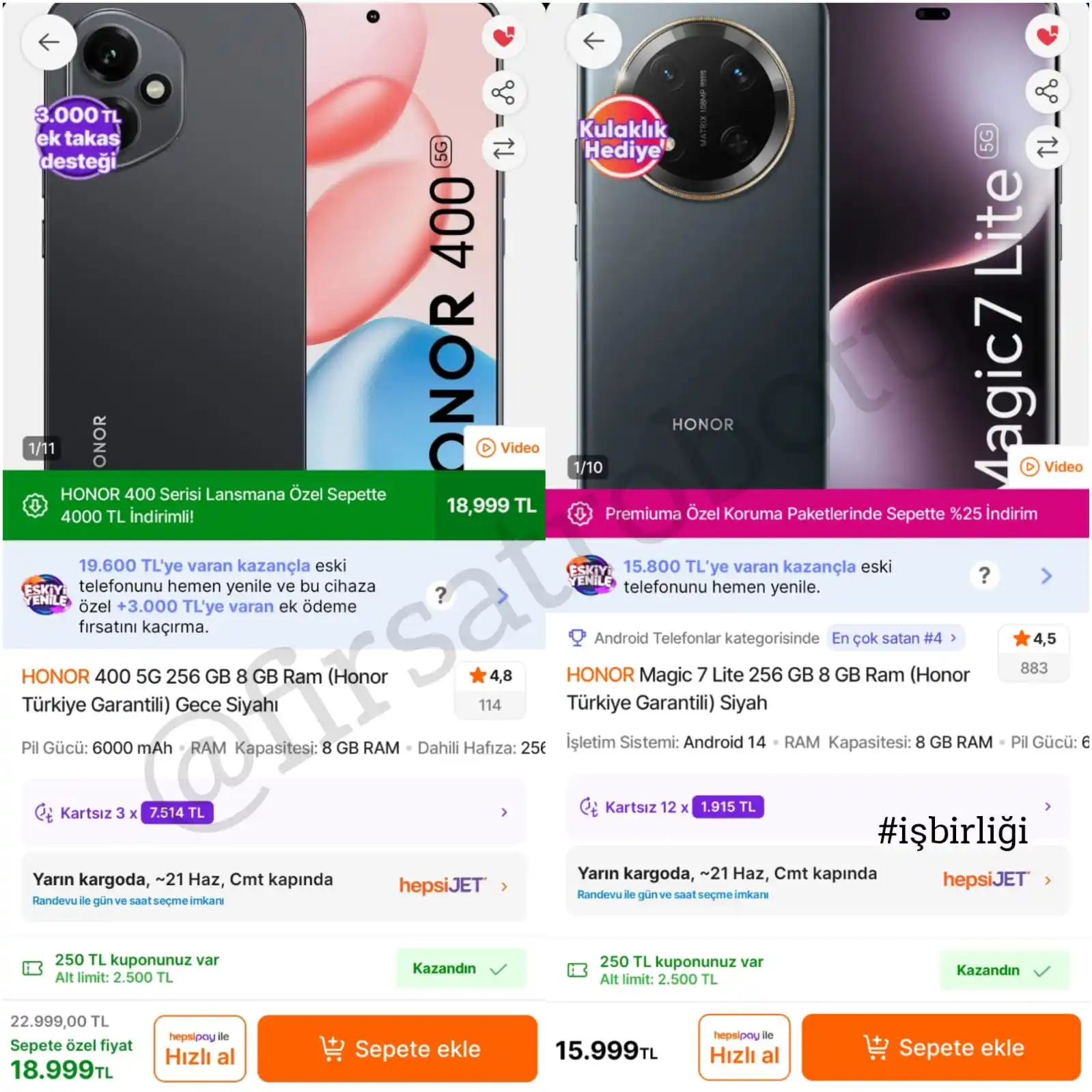 Image from Fırsat Robotu: 💥Honor 400 5G 256 GB 8 GB Ram (Honor Türkiye Garantili) Satıcı Hepsib...