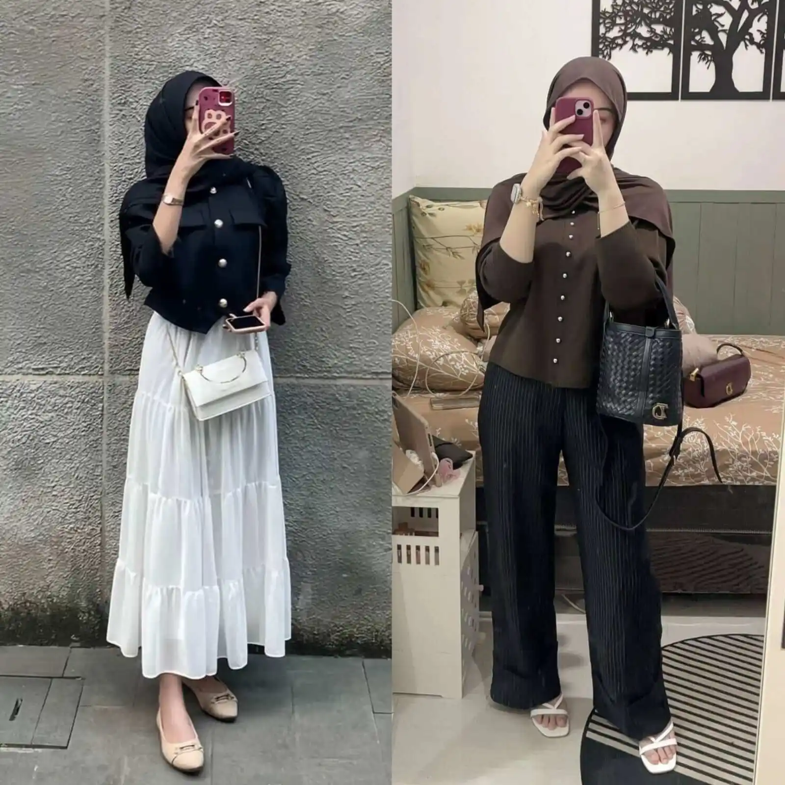 Image from OOTD Hijab | Inspirasi OOTD | Rekomendasi Outfit | Outfit Hijab: *Kamu suka outfit yang mana nih?😍🥰🛍️* 👍Kiri ❤Kanan Detail outfit�...