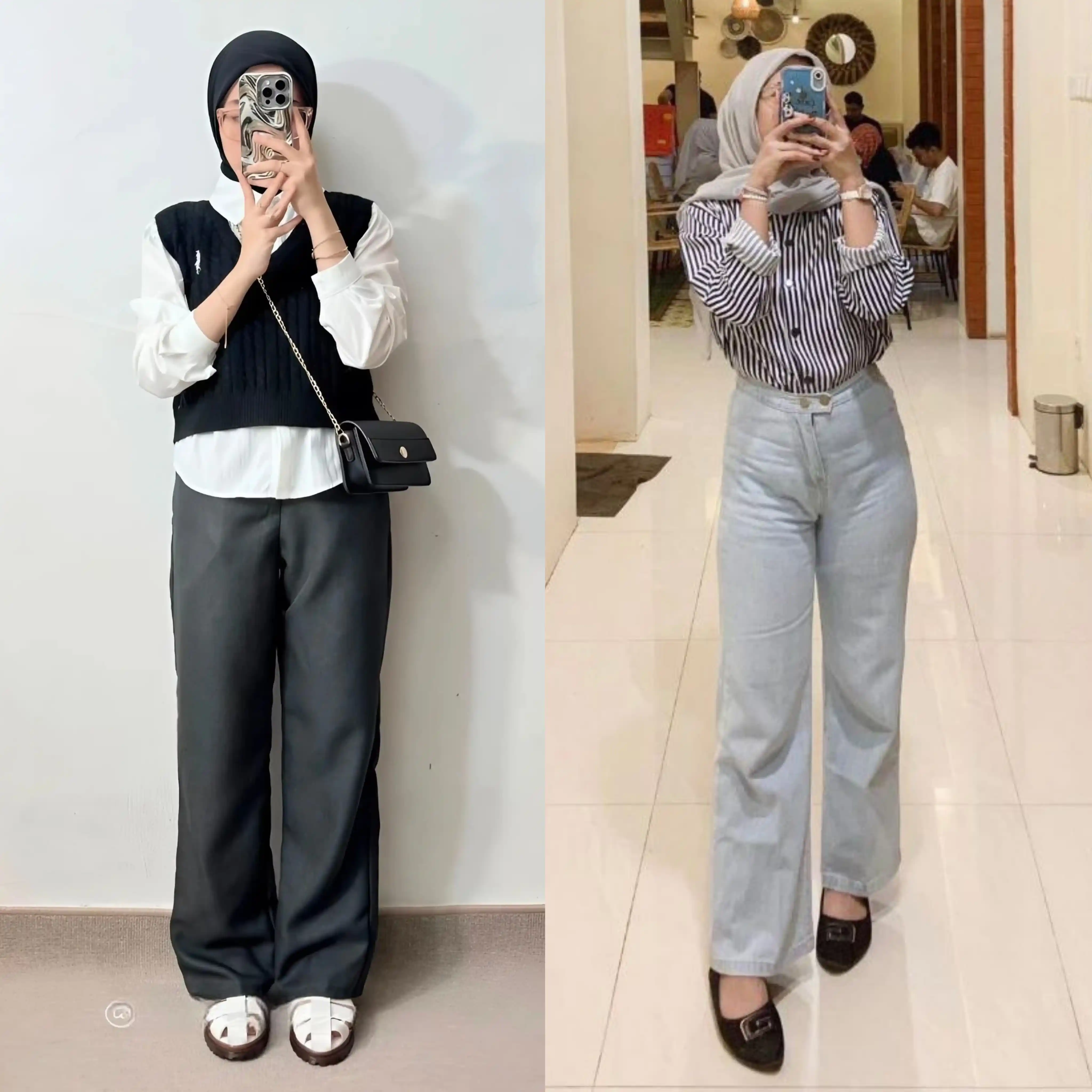 Image from OOTD Hijab | Inspirasi OOTD | Rekomendasi Outfit | Outfit Hijab: *Kamu suka outfit yang mana nihh?😍🥰🛍️* 👍Kiri ❤Kanan Detail outfit...