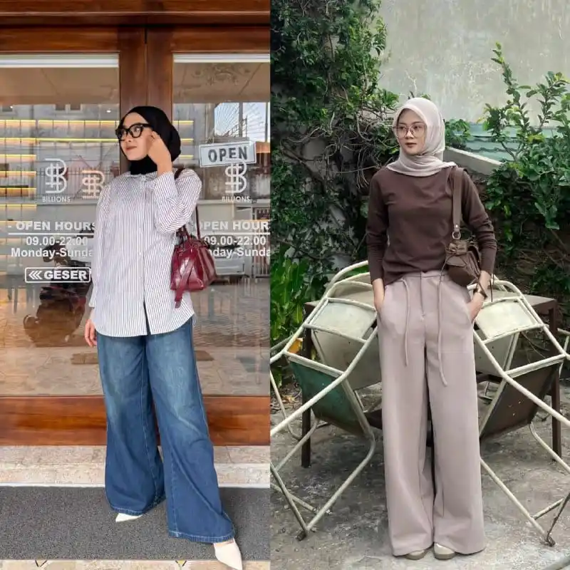 Image from OOTD Hijab |  Inspirasi OOTD | Rekomendasi Outfit | Outfit Hijab: *Kamu suka outfit yg mana nihh?🥰🤭🛍️* 👍Kiri ❤Kanan  *_Yuuk kita spi...