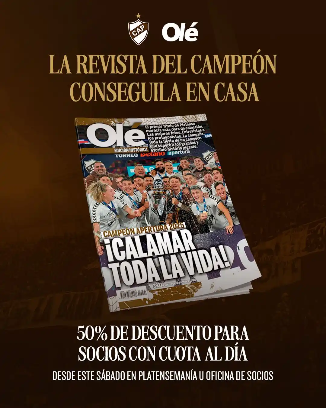 Image from Club Atlético Platense: ¡𝐋𝐚 𝐫𝐞𝐯𝐢𝐬𝐭𝐚 𝐝𝐞𝐥 𝐜𝐚𝐦𝐩𝐞𝐨́𝐧, 𝐞𝐧 𝐜𝐚𝐬𝐚ⵑ 🆕📔  😏 C...