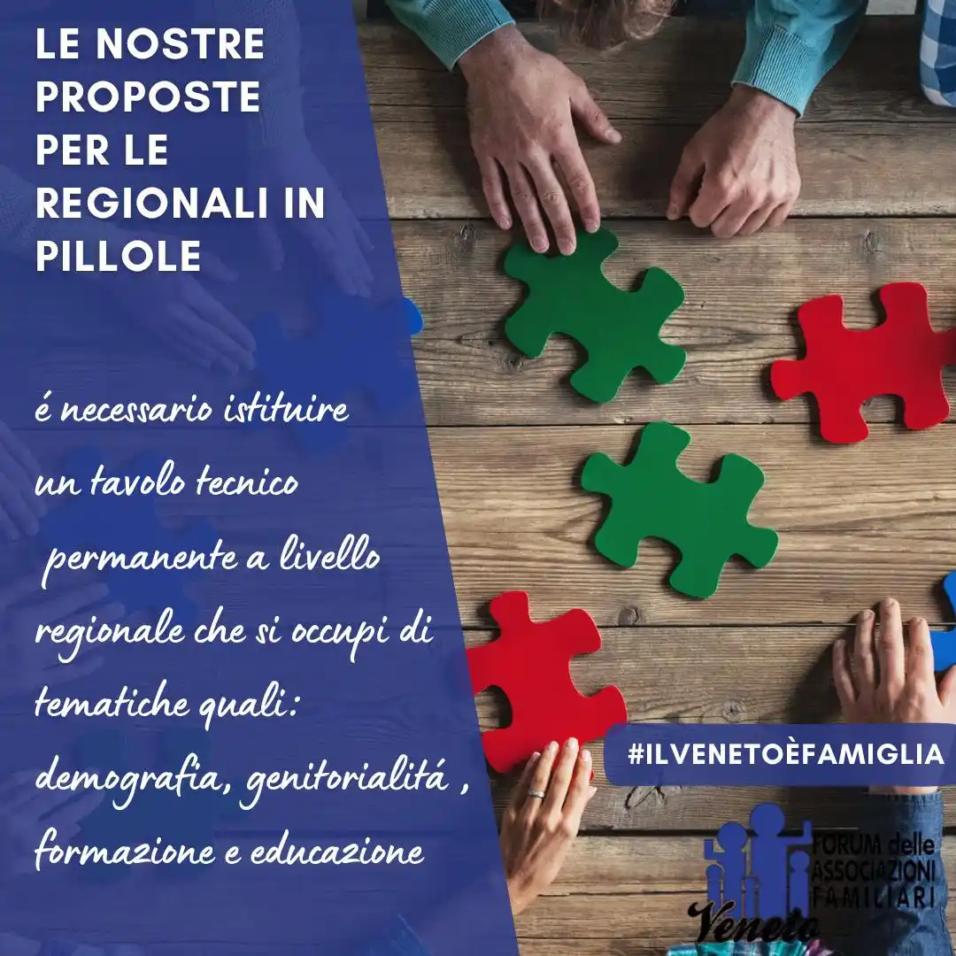 Image from Forum Famiglia Veneto: 💊 LE NOSTRE PROPOSTE PER LE REGIONALI IN PILLOLE
 🧑‍💻 è necessario ...