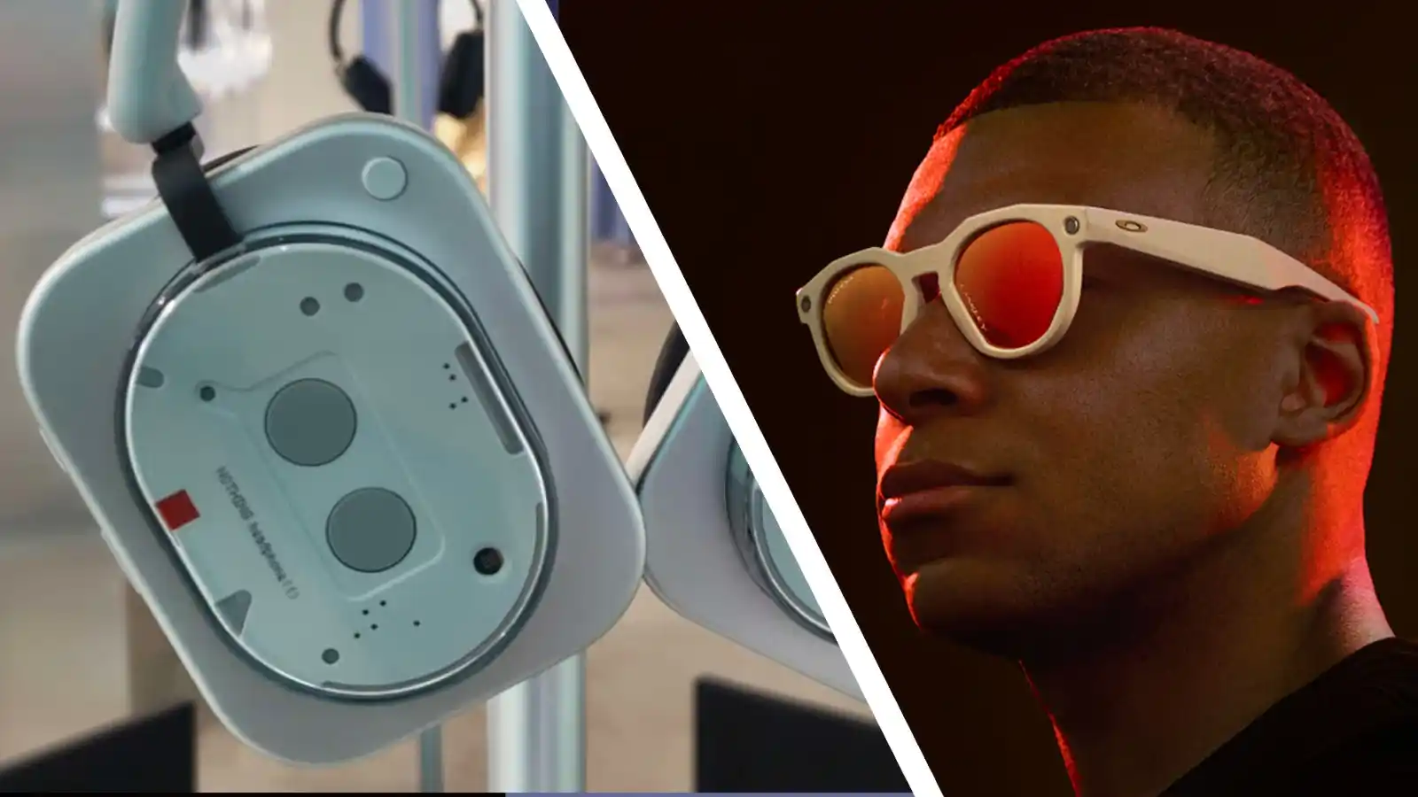 Image from TechRadar: Nothing's first over-ear headphones (left) and the new Oakley Meta sma...