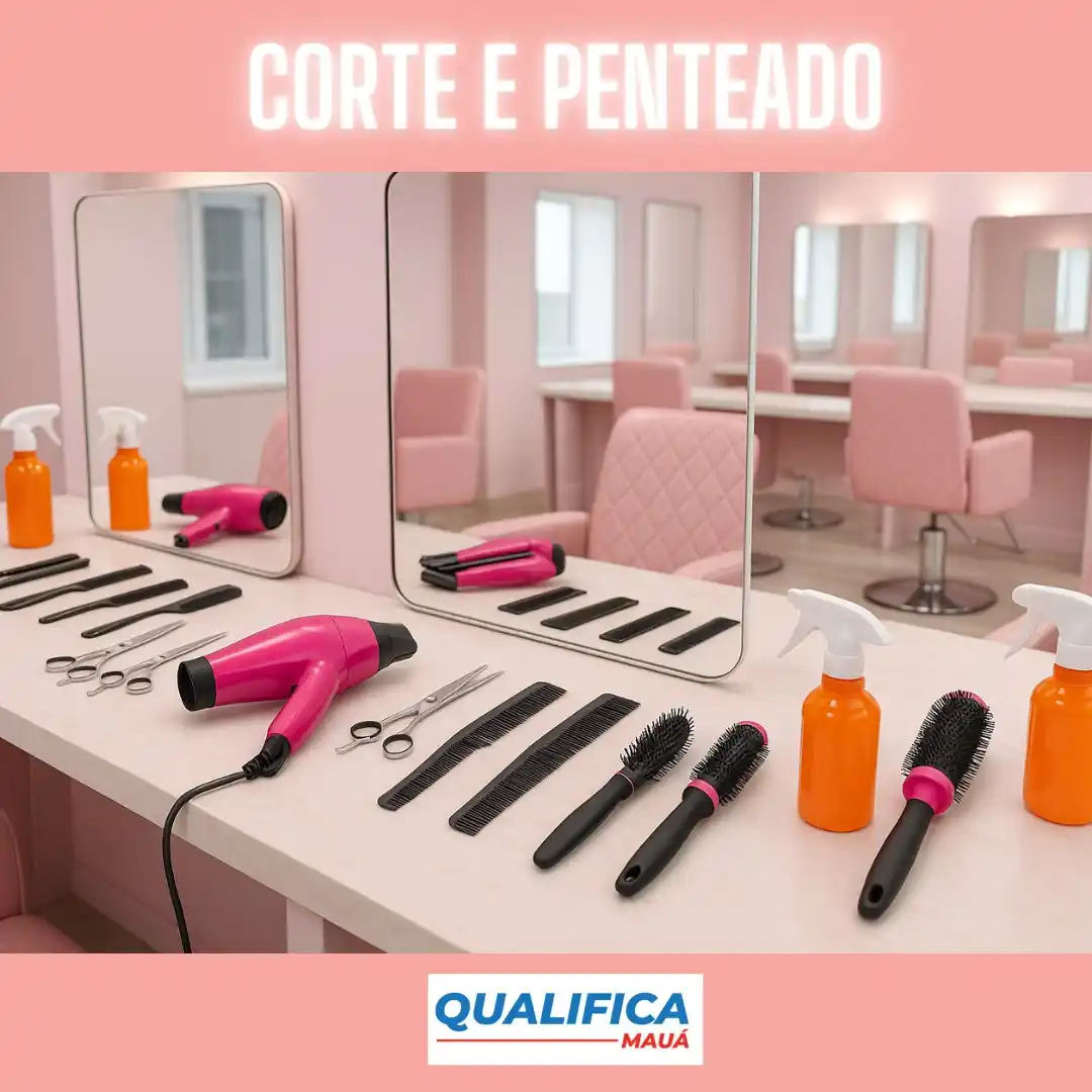 Image from Qualifica Mauá - Cursos Profissionalizantes Gratuitos: Olá, Muito Boa Tarde! 🍀✨ ✂️🪮💇♀️ *ÚLTIMAS VAGAS: Curso de CORTE E ...