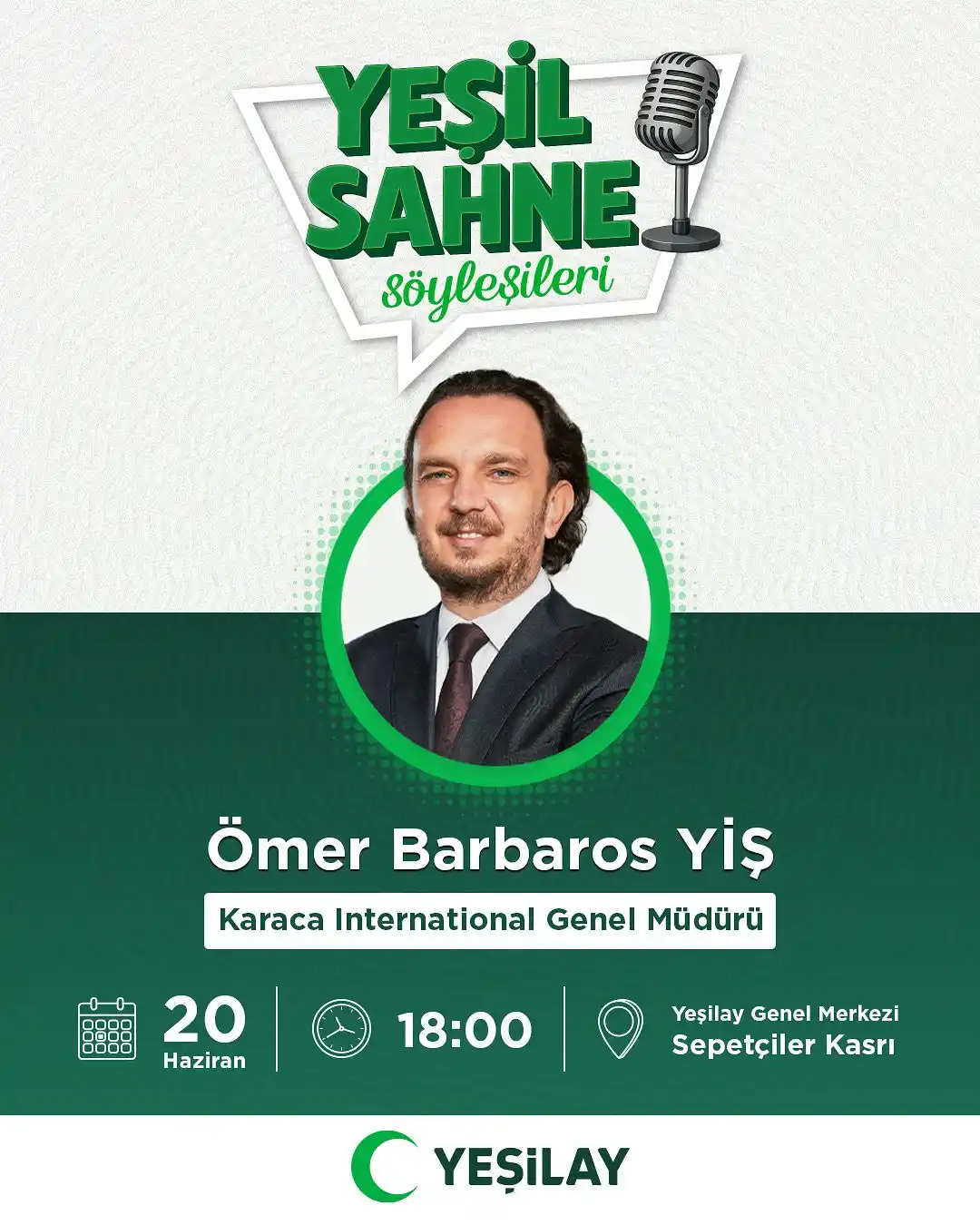 Image from Türkiye Yeşilay Cemiyeti: 🎤 Ömer Barbaros YİŞ ile Yeşil Sahne’de buluşuyoruz! Karaca Internati...