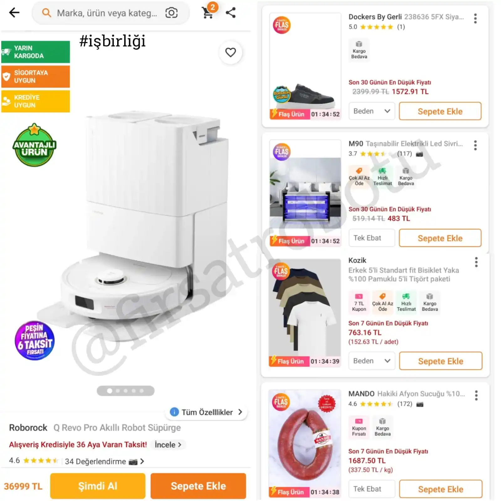 Image from Fırsat Robotu: 💥Roborock Q Revo Pro Akıllı Robot Süpürge - 36.999₺ ✔️Kozik 5'li Stan...