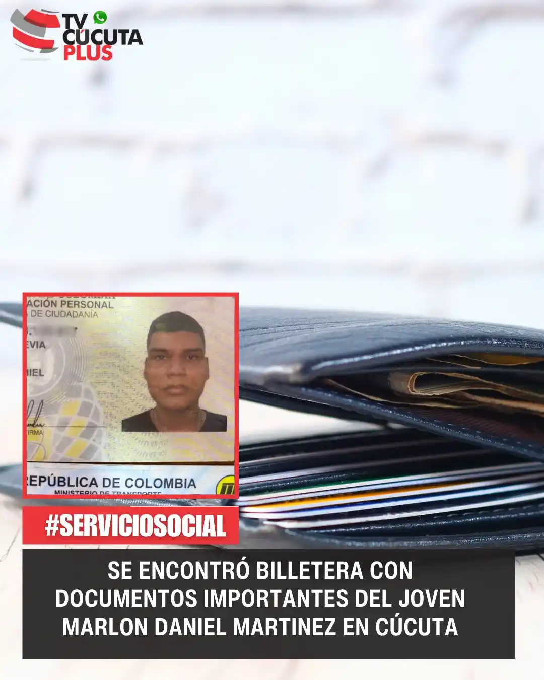 Image from Tvcucuta.co: Se encontró una billetera con documentos importantes a nombre del jove...