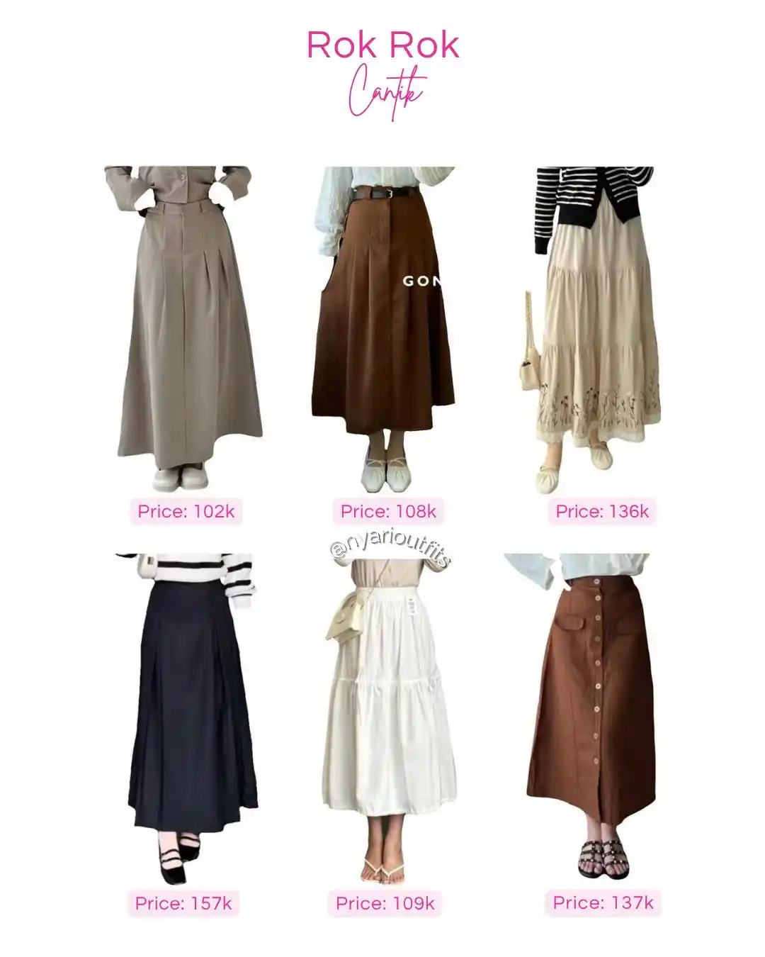 Image from OOTD Hijab | Inspirasi OOTD | Rekomendasi Outfit | Outfit Hijab: skirt cantik buat OOTDan 𐙚₊˚⊹♡ yukk spill ⤵️ 1. pola https://s.shopee...