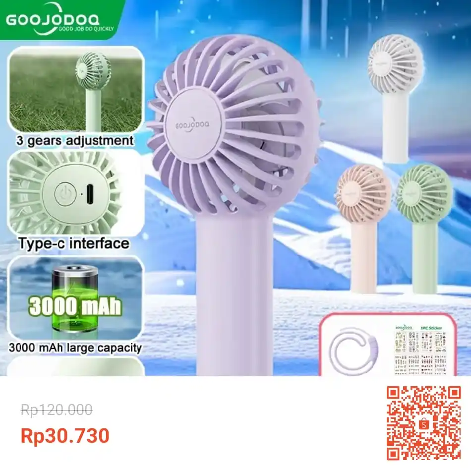 Image from info sale 🛒🛍️: Temukan Goojodoq 3000mAh KIPAS ANGIN MINI kipas GENGGAM Cute Kipas Lip...