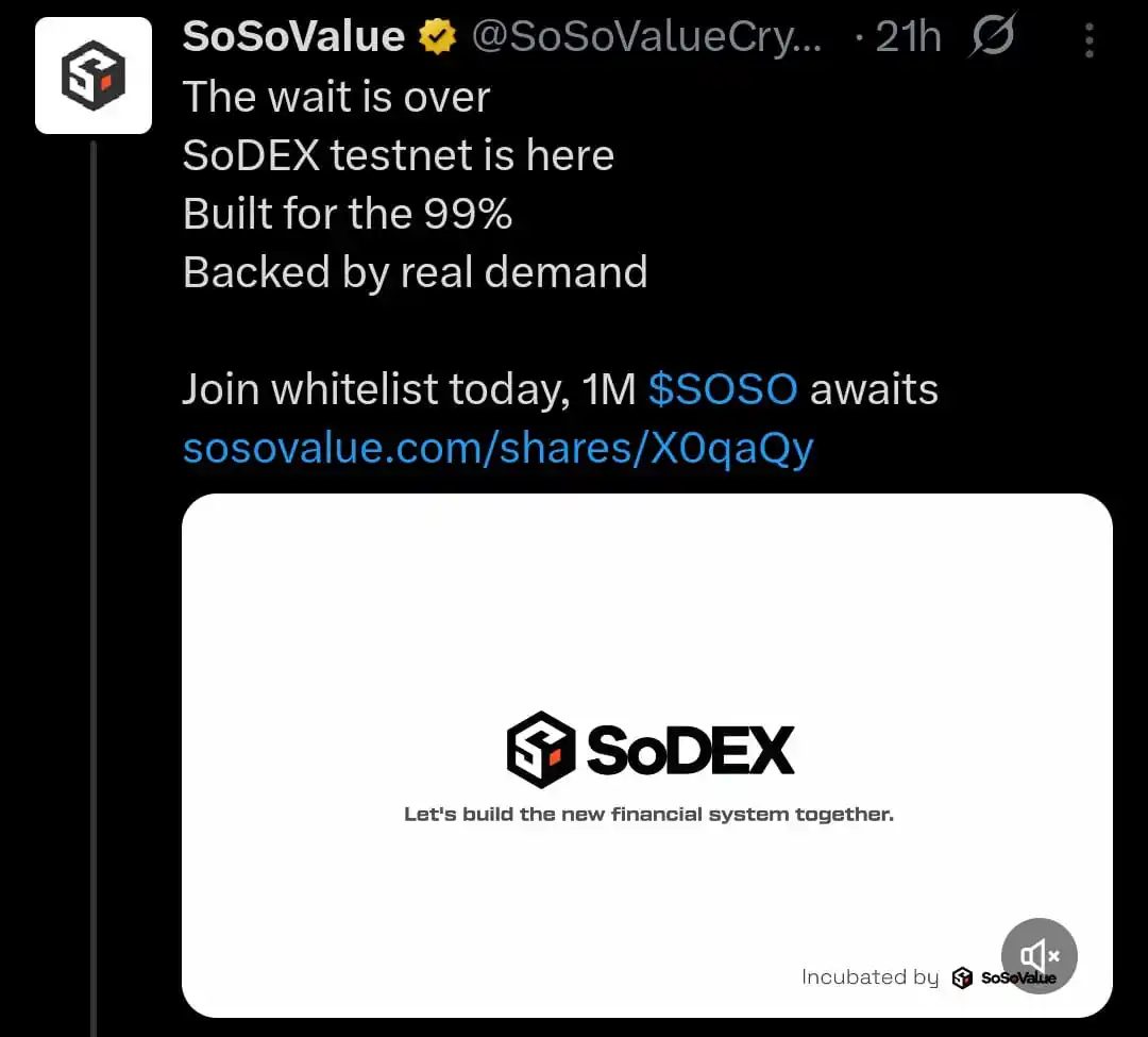 Image from ComPho Crypto Bitcoin: The wait is over SoDEX testnet is here Built for the 99% Backed by rea...