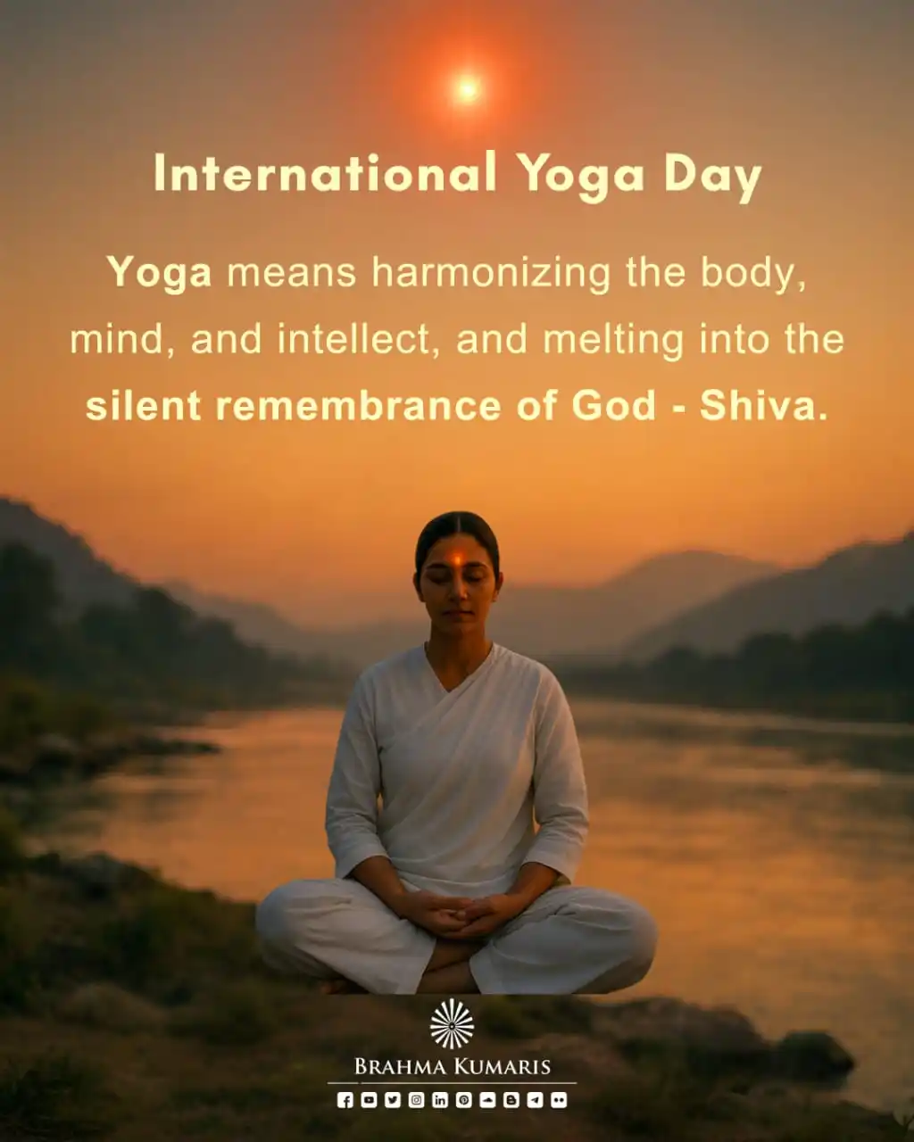 Image from Brahma Kumaris: Yoga is not just a practice, it is a return. A return to truth, to God...