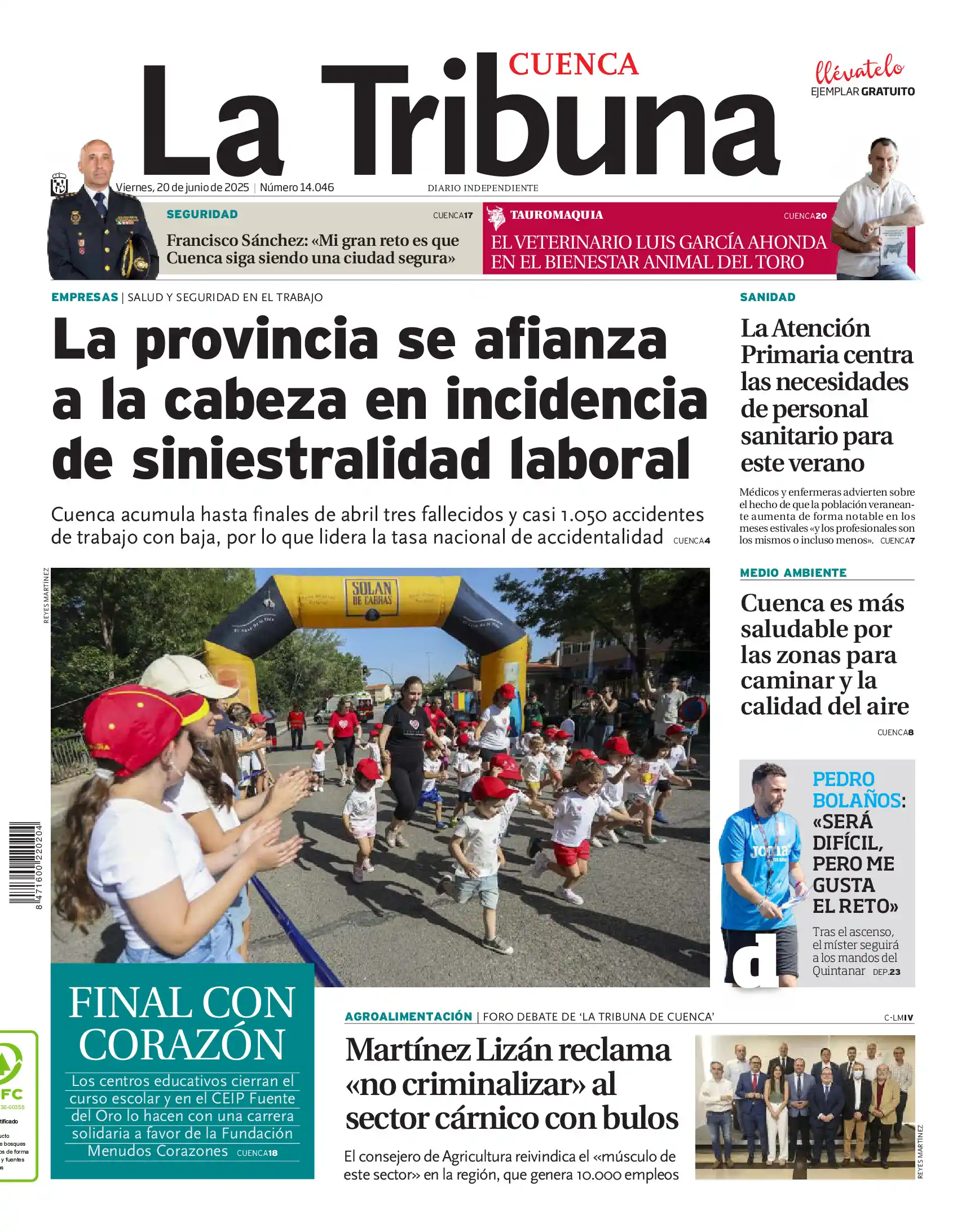 Image from La Tribuna de Cuenca: 🗞Buenos días. Esta es la portada de La Tribuna de Cuenca de este vier...