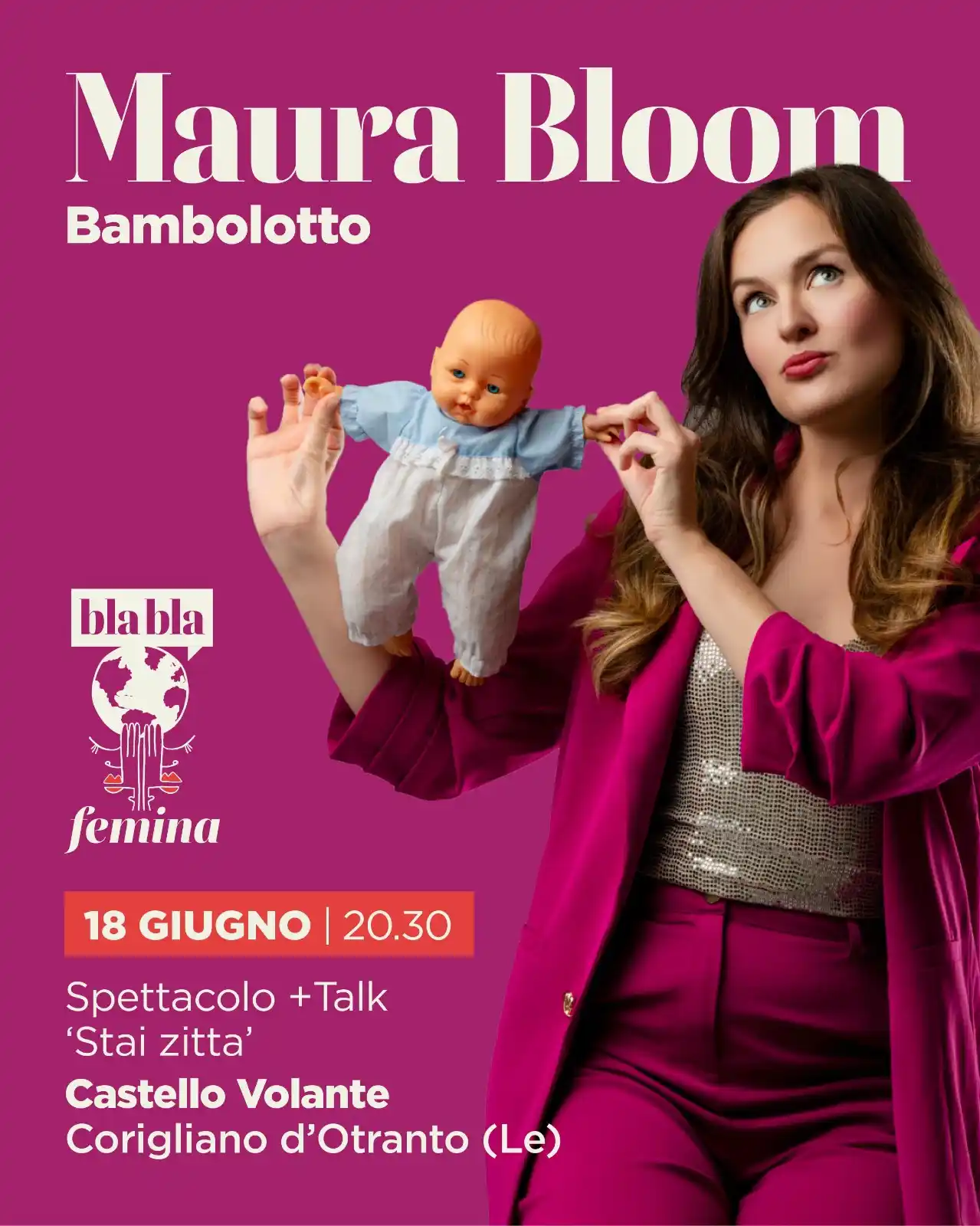 Image from LeccePrima.it: Con lo spettacolo “Bambolotto” di Maura Bloom, mercoledì 18 giugno all...