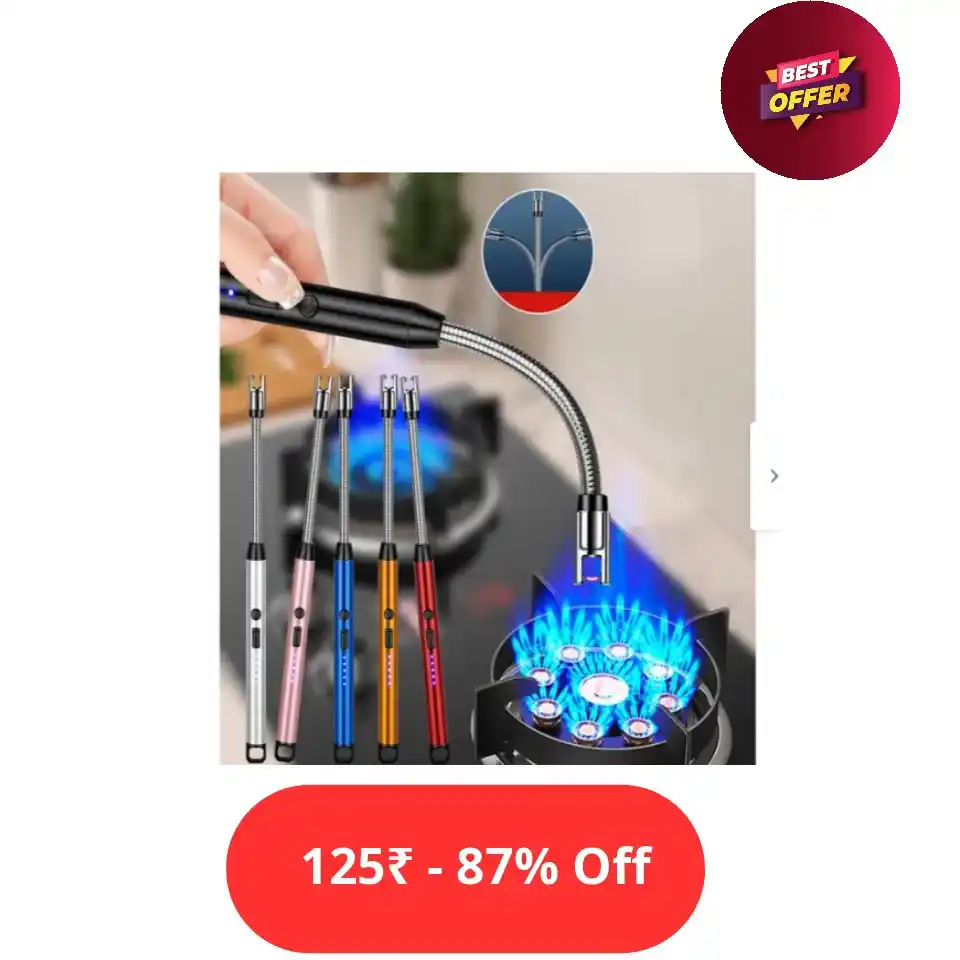 Image from 💥 Loot Bazaar – Amazon Flipkart Myntra Meesho Ajio Deals Offers Coupons Discounts Sale Today 🔥: Eblooming 360 Degree Flexible Rechargeable Electric Kitchen Lighter fo...