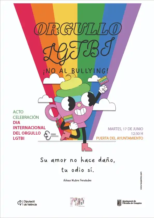 Image from Ajuntament de l'Alcúdia de Crespins : 🏳️‍🌈 Ens avancem al Dia de l’Orgull LGTBI (28 de juny) i vos convoqu...
