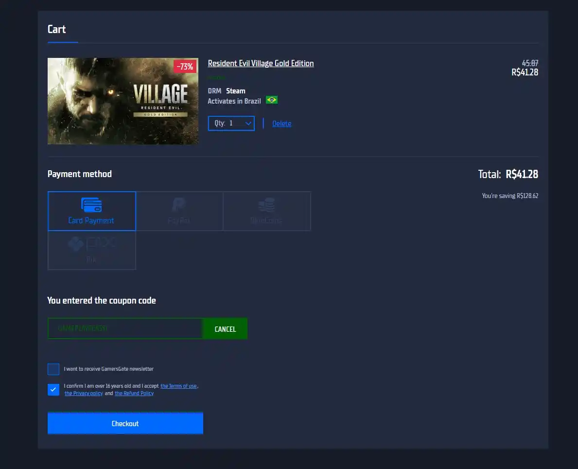 Image from Ofertas - GamePlaysCassi: EPA Resident Evil Village Gold Edition por R$ 41,28 com ativação Stea...