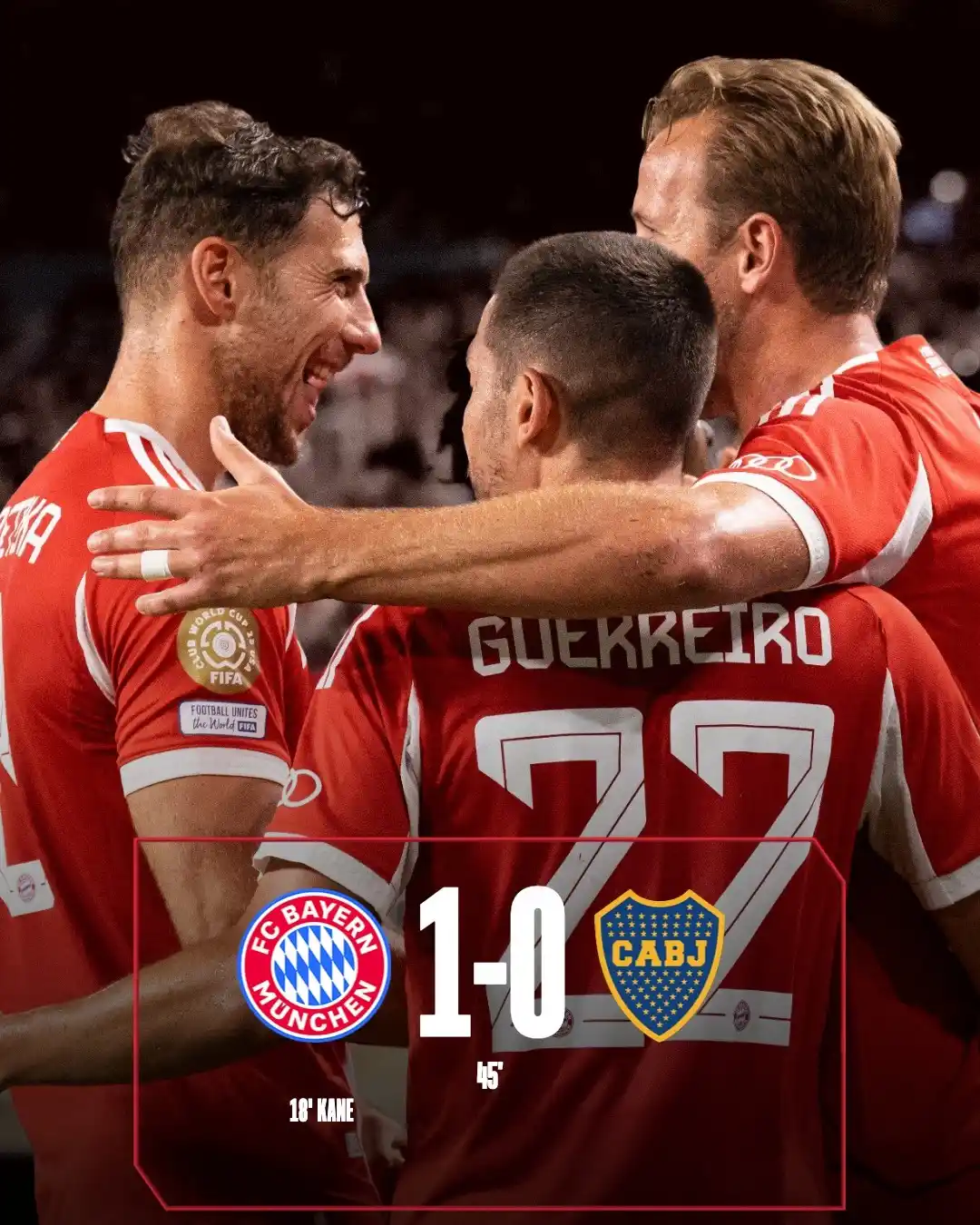 Image from FC Bayern: 𝙃𝙖𝙡𝙗𝙯𝙚𝙞𝙩 𝙞𝙣 𝙈𝙞𝙖𝙢𝙞. ⏸️ Verdiente Führung! 👊...