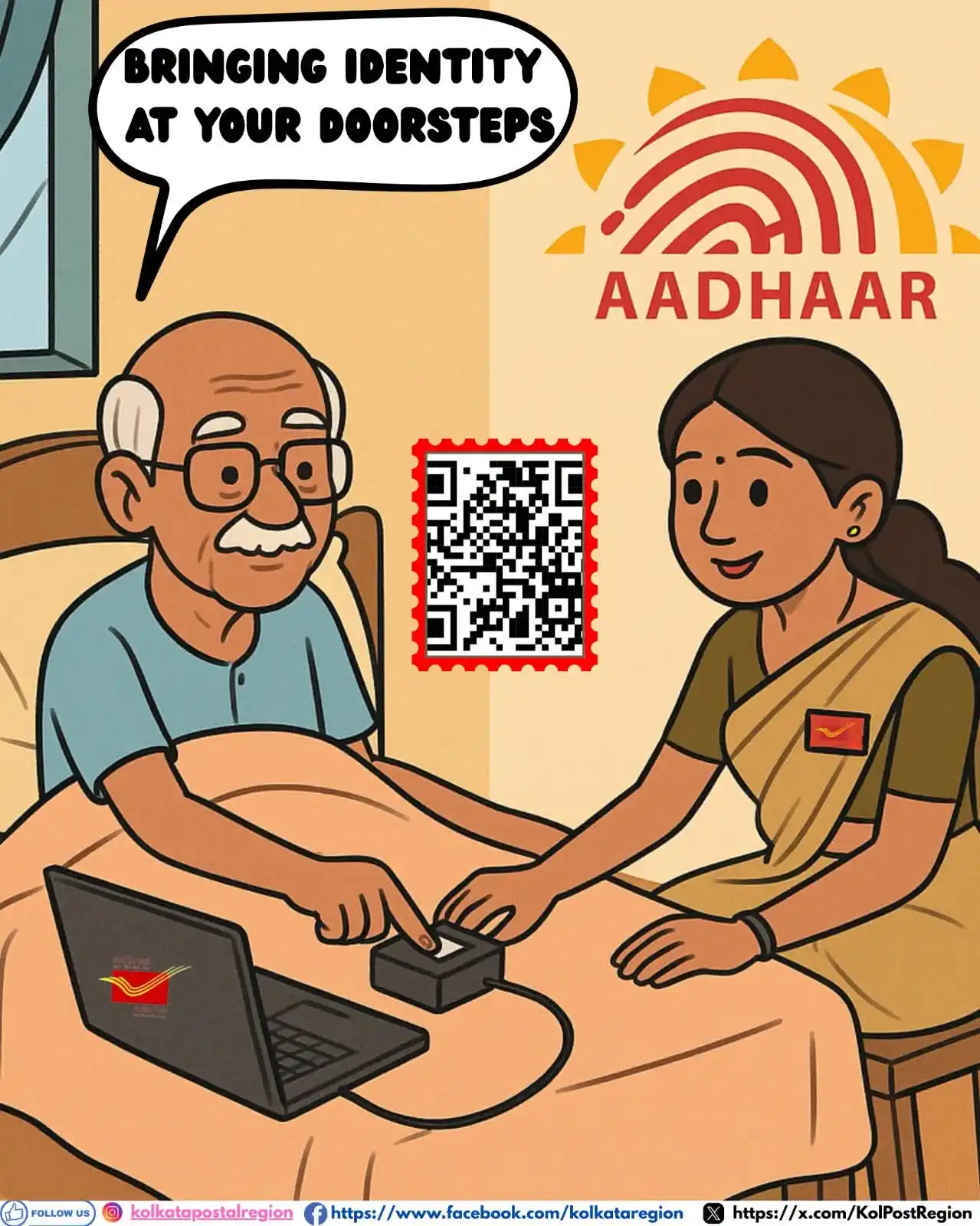 Image from Indian Postal Khabar (DOP): 📬🏡 India Post brings Aadhaar Mobile Number Update to Your Doorstep ...