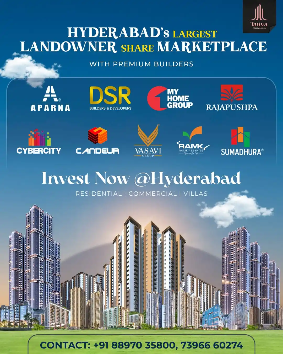 Image from *TATTVA Realty & Infra -  Leading Real Estate Investment Destination*: *Landowner Share units available* in Below Projects by Premium Develop...