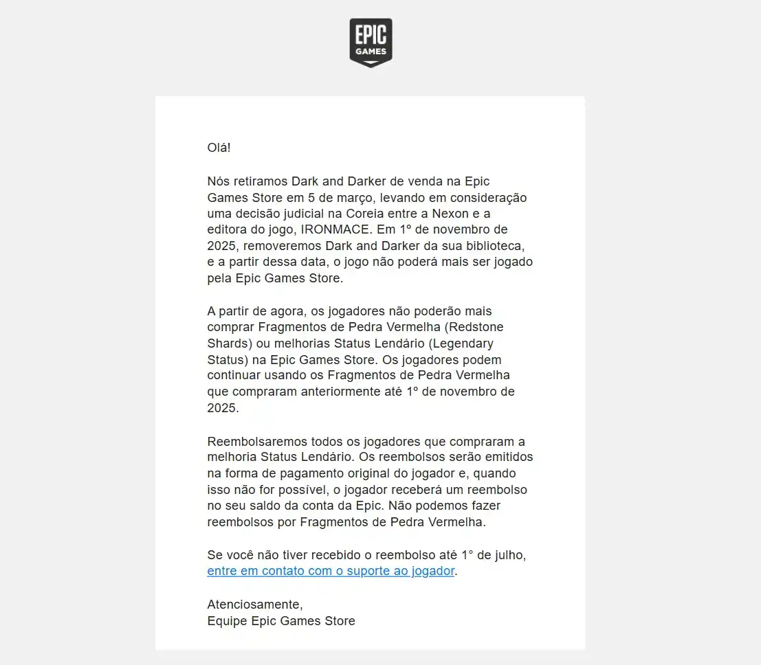 Image from Ofertas - GamePlaysCassi: (Off-Topic) Epic Games vai remover Dark and Darker da conta de todos o...