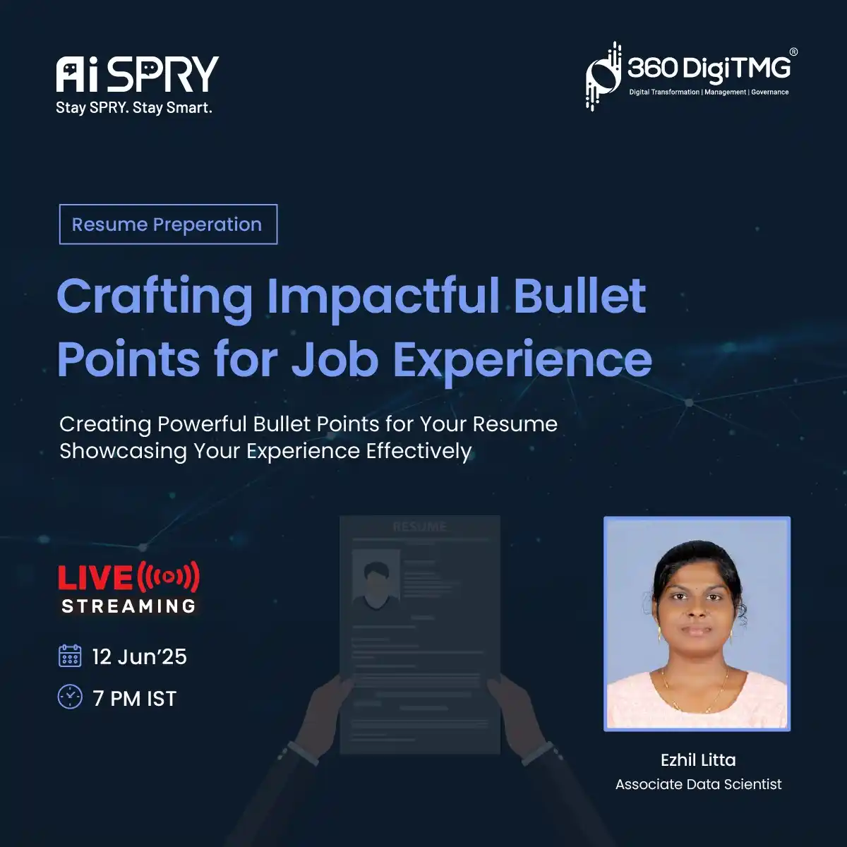 Image from 360DigiTMG - AI & Data Science Hub: 📄 Ready to embark on your dream career journey? Join us on 12th June ...