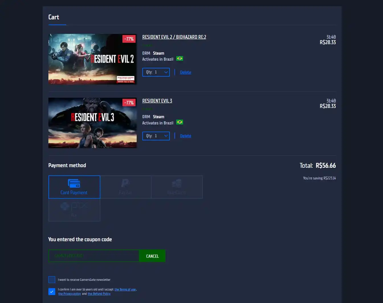 Image from Ofertas - GamePlaysCassi: Resident Evil 2 e Resident Evil 3 por R$ 28,33 *CADA* com ativação Ste...