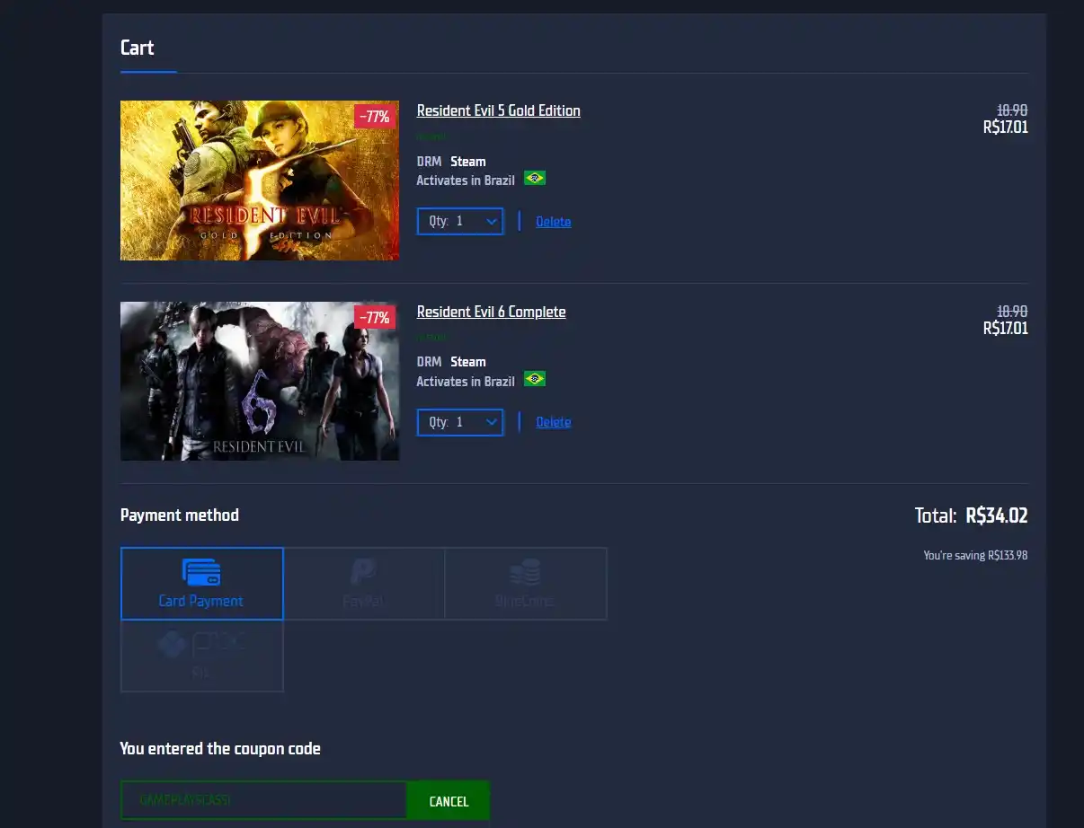 Image from Ofertas - GamePlaysCassi: Resident Evil 5 Gold Edition e Resident Evil 6 Complete por R$ 17,01 C...