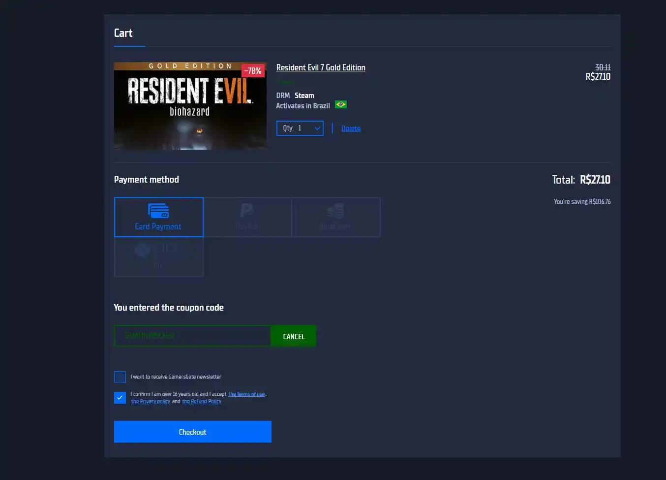 Image from Ofertas - GamePlaysCassi: Resident Evil 7 Gold Edition por R$ 27,10 com ativação Steam. Use o cu...
