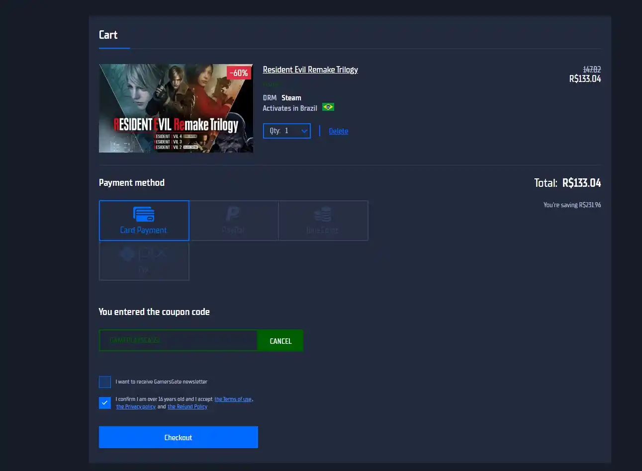 Image from Ofertas - GamePlaysCassi: Resident Evil Remake Trilogy por R$ 133,04 com ativação Steam. Use o c...
