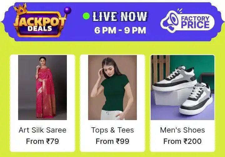 Image from 💥 Loot Bazaar – Amazon Flipkart Myntra Meesho Ajio Deals Offers Coupons Discounts Sale Today 🔥: 💥 SHOPSY Jackpot Deals Live   ₹73 : https://bitli.in/r3IpjVd ₹99 : ht...