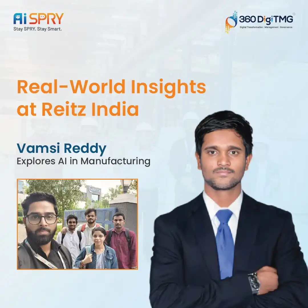 Image from 360DigiTMG - AI & Data Science Hub: 🚀 *Vamsi Reddy’s Industrial Visit to Reitz India!*  *Watch Here:* htt...
