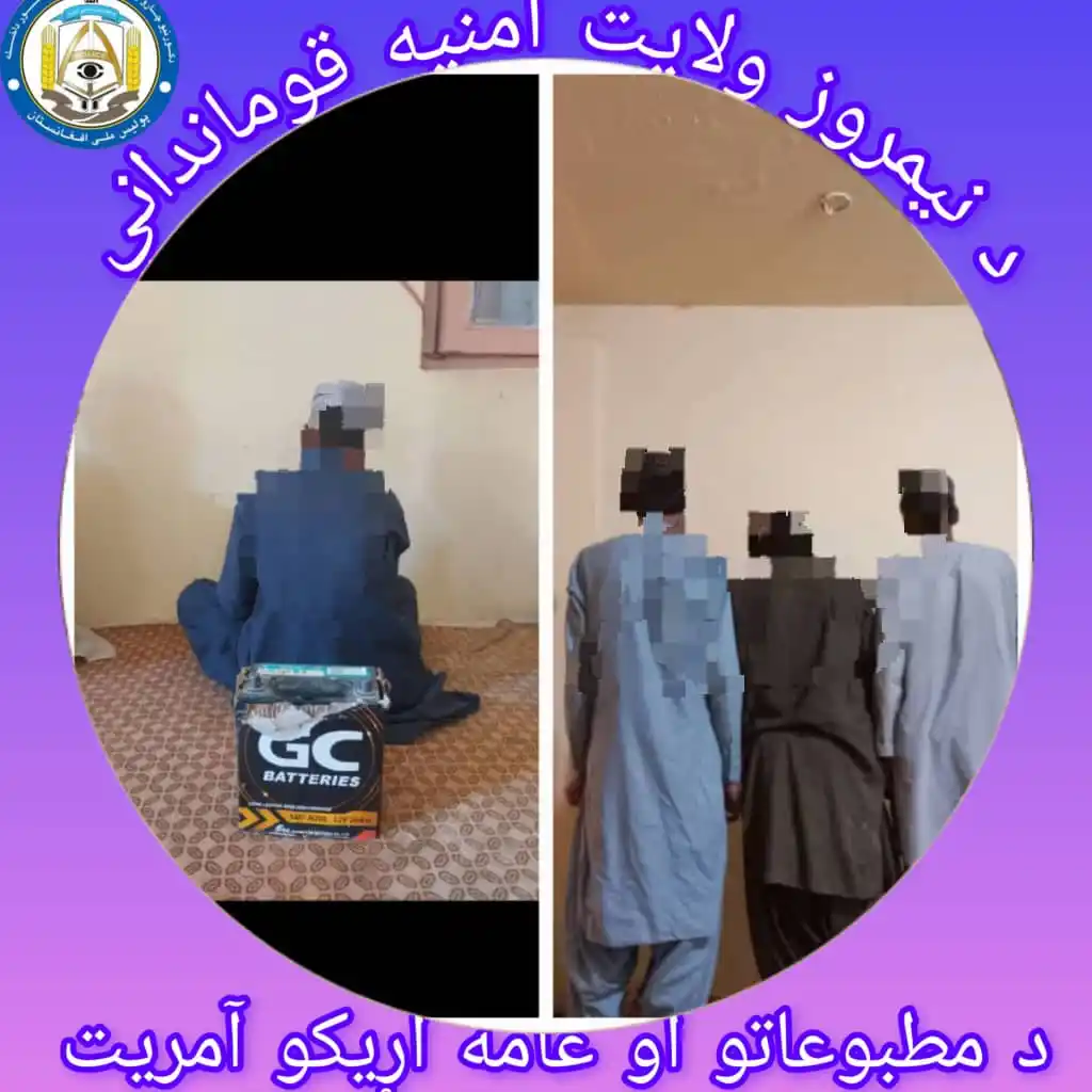 Image from خبرهای ولایت نیمروز: ۴ تن به اتهام سرقت در ولسوالی دلارام بازداشت شدند. ۲۹جوزا <a class=...