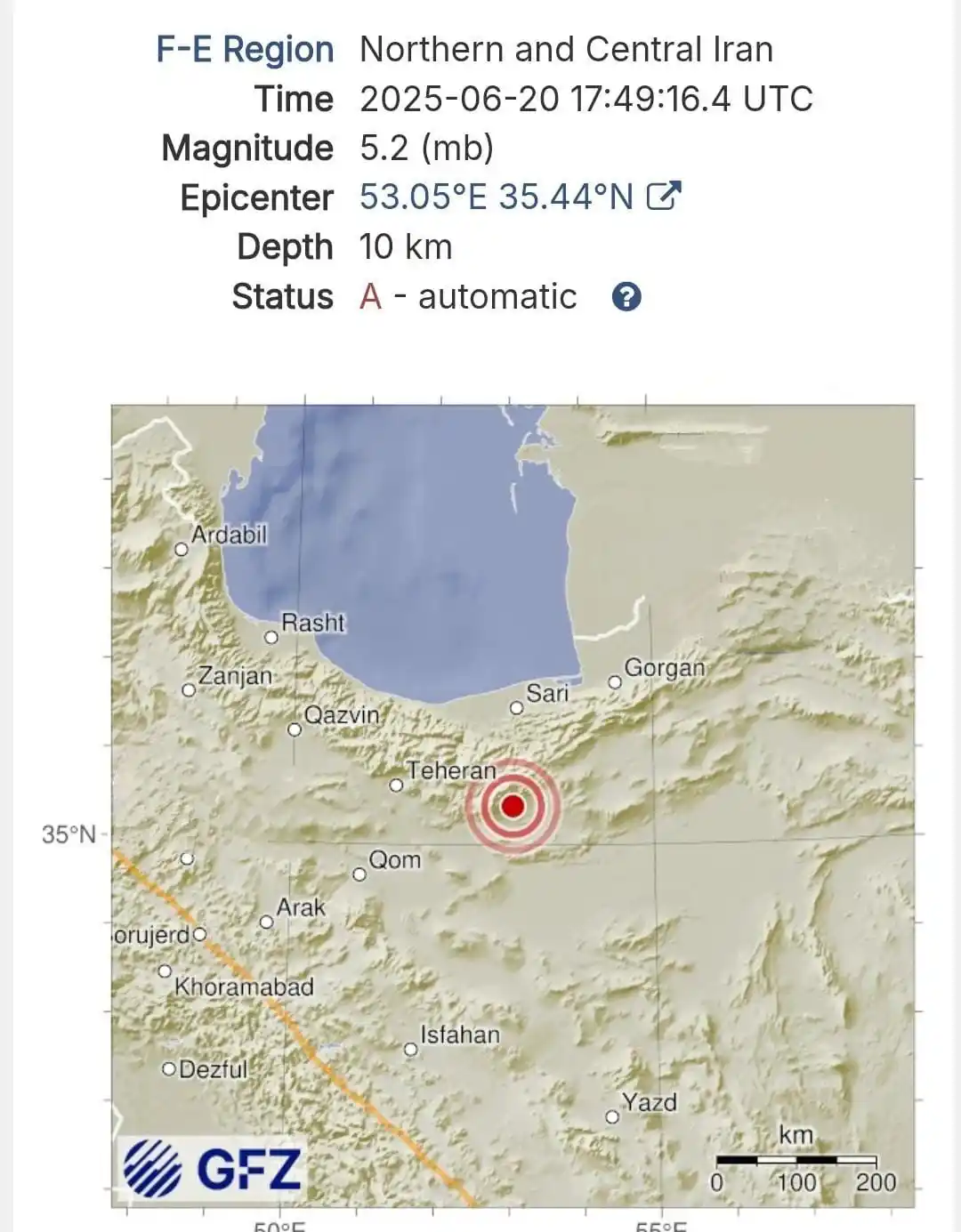 Image from Global News: 👀 A 5.2-magnitude earthquake has struck central Iran. Local sources c...