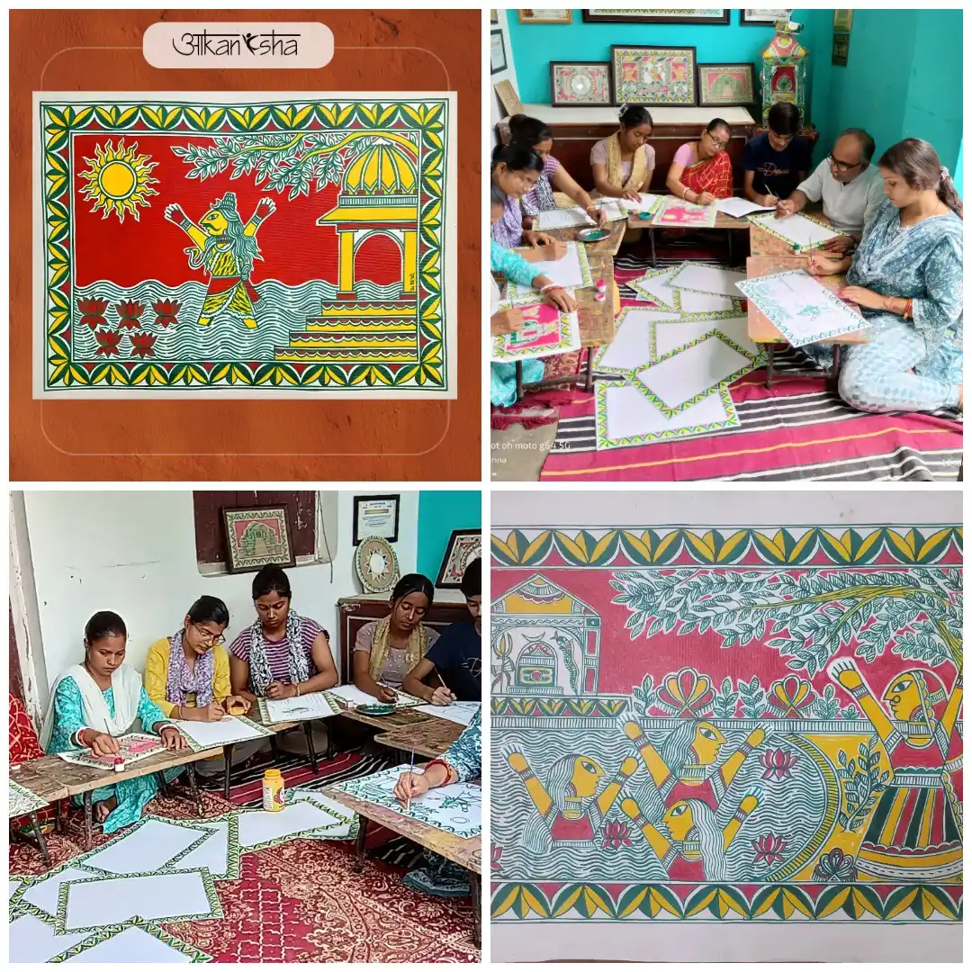 Image from NITI Aayog, Government of India: *🎨 Aakanksha: Manjusha Painting – The Mythical Canvas of Bihar’s Anga...