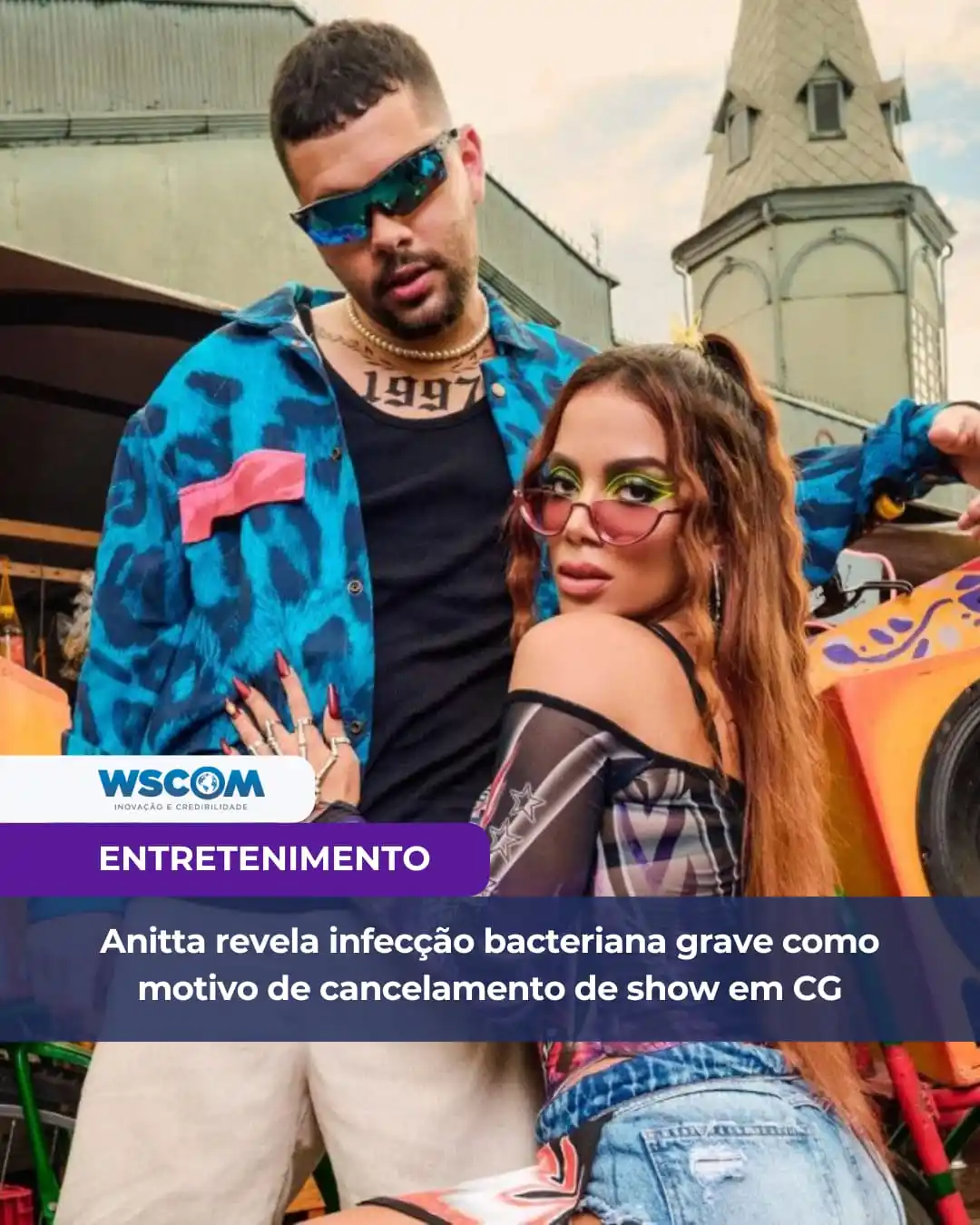 Image from Portal WSCOM: *ANITTA REVELA INFECÇÃO BACTERIANA SEVERA APÓS CANCELAR SHOWS* 🎤🦠 A...