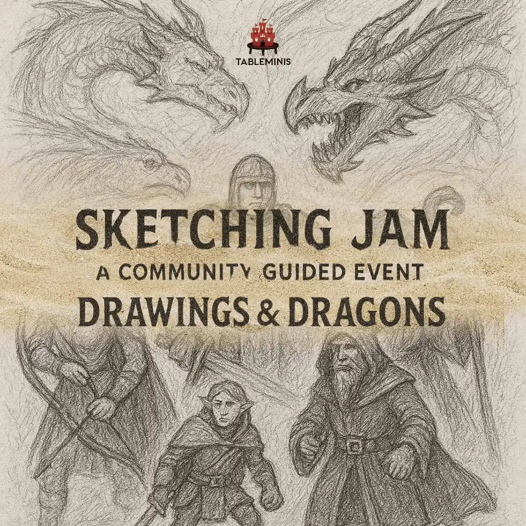 Image from 📣 TableMinis Announcements: *Another round of DRAWINGS & DRAGONS 🎨✏️ is back!* 🗡️ A live fanta...