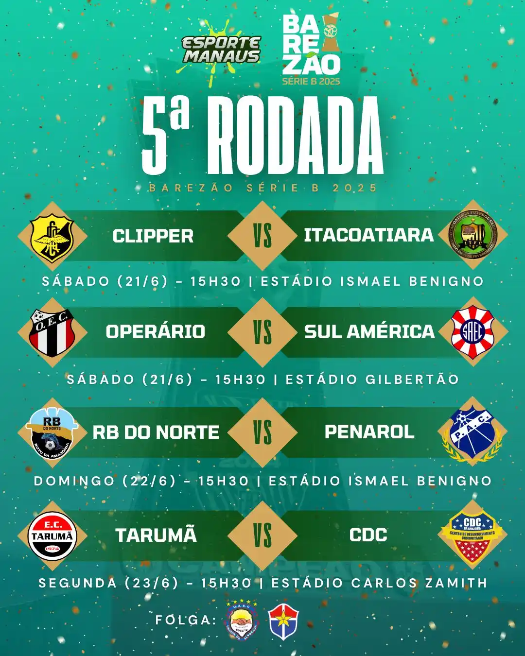 Image from Esporte Manaus | Notícias, vídeos e melhores momentos: ⚽️🅱️ Confira os jogos da 5ª e última rodada do Barezão Série B 2025, ...