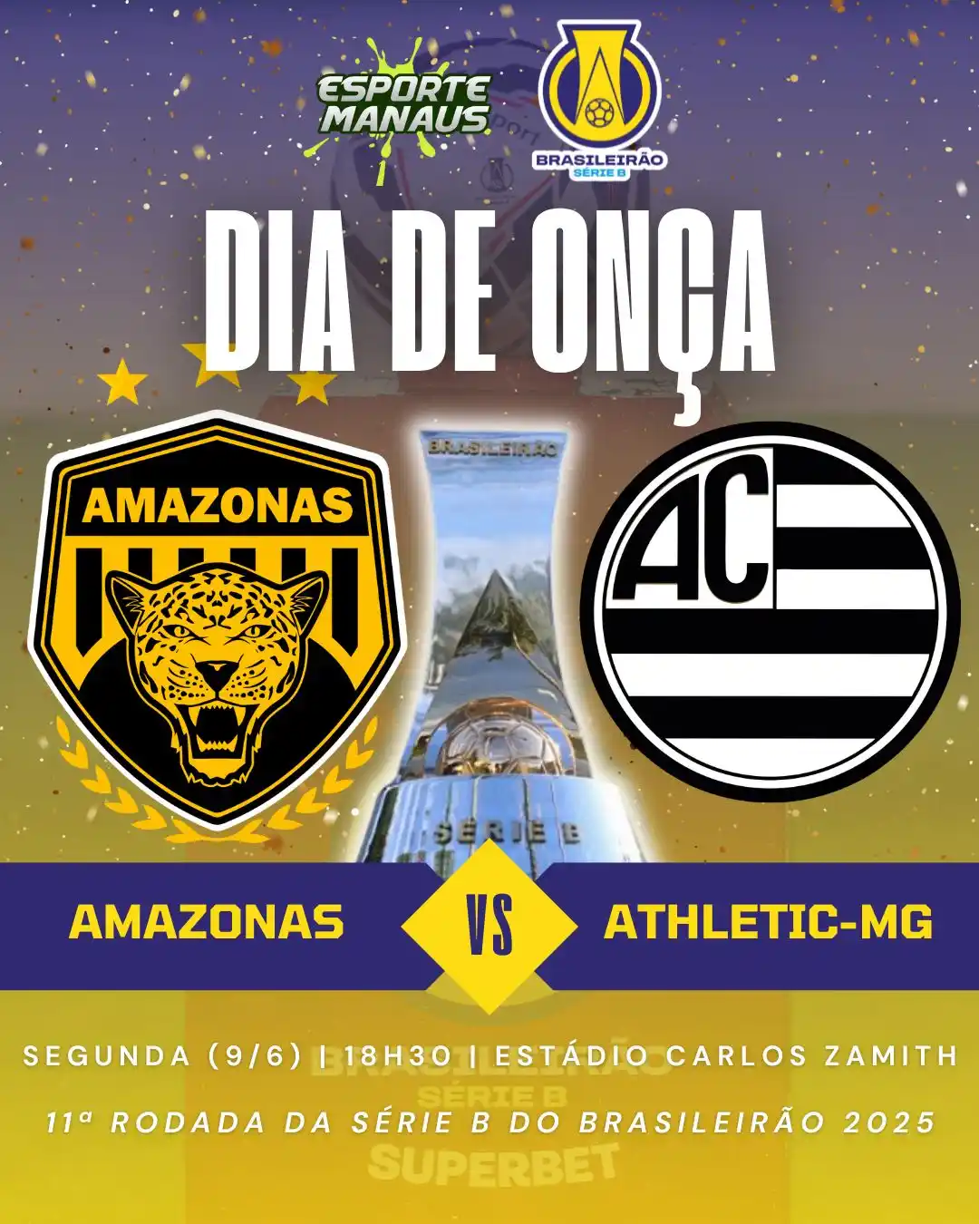 Image from Esporte Manaus | Notícias, vídeos e melhores momentos: 🅱️🐆🟡⚫ DUELO DIRETO NO Z4! Na luta para fugir da zona de rebaixament...