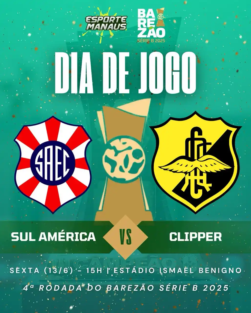 Image from Esporte Manaus | Notícias, vídeos e melhores momentos: 🅱️⚽ Sul América e Clipper duelam nesta sexta-feira pelo grupo B busca...