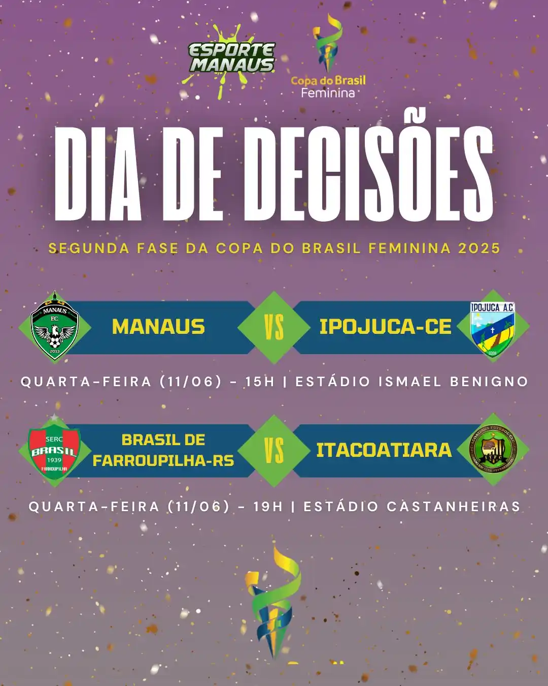 Image from Esporte Manaus | Notícias, vídeos e melhores momentos: ⚽🏆🇧🇷👩🏽 Dois dos três representantes vivos, Manaus e Itacoatiara e...