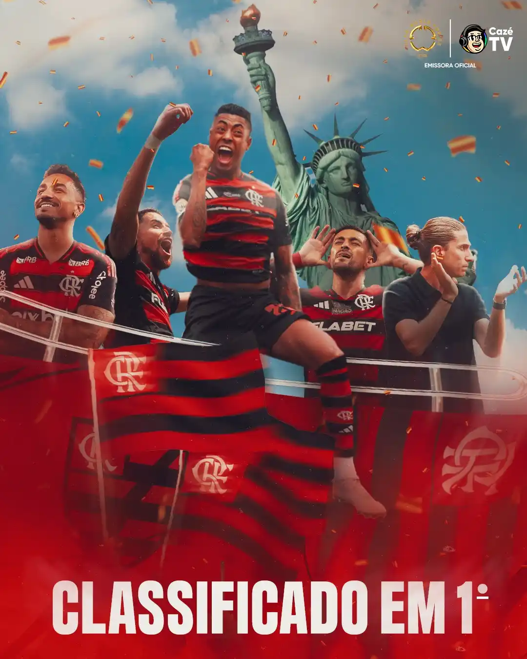 Image from CazéTV: CLASSIFICADO ✅ LIDERANÇA GARANTIDA ✅ O DIA DO FLAMENGUISTA NÃO TEM CO...