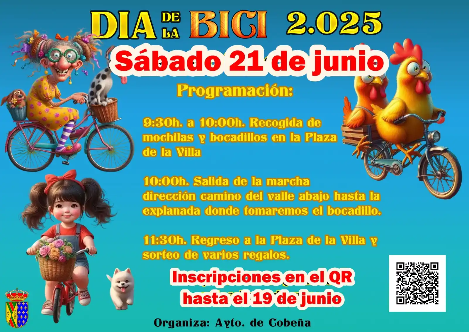 Image from Ayuntamiento de Cobeña: *Día de la Bicicleta | 21 de junio de 2025.* Inscripciones:  Hasta el ...