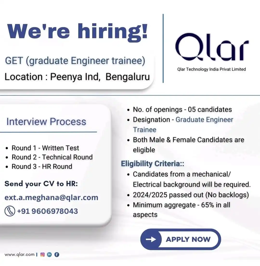 Image from Talent Mover: Graduate Engineer Trainee 🎯🎯 Qlar Group (formerly Schenck Process) ...