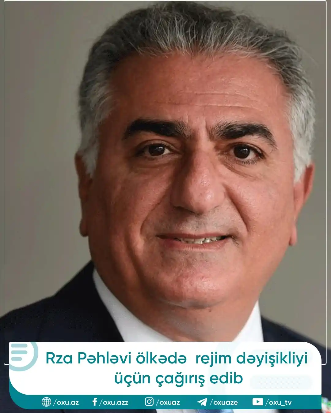 Image from OXU.AZ: İsrailin dəstəklədiyi iranlı müxalifətçi Rza Pəhləvi İran rejiminin so...