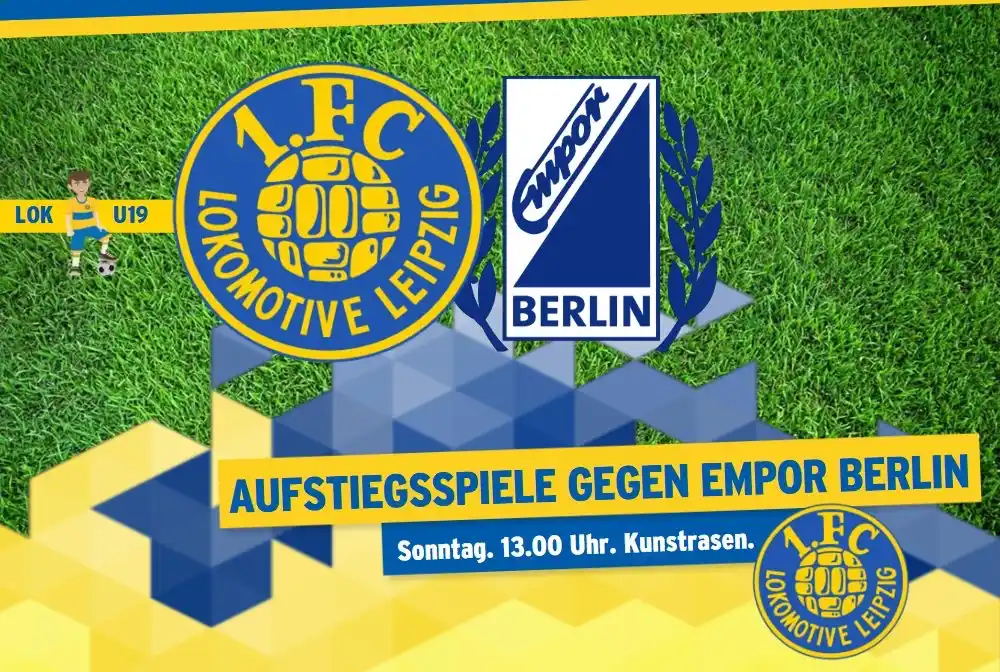 Image from 1. FC Lokomotive Leipzig  💙💛: KOMMT VORBEI - AUFSTIEGSSPIEL UNSERER U19 🥳🤩 +++ Anpfiff Sonntag, 22...