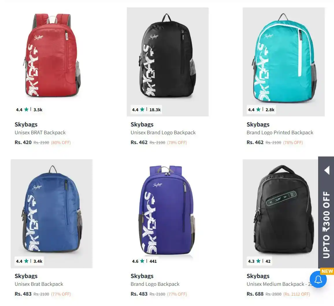Image from TG DEALS ✅: 🔥🔥LOOOOOOT Skybags Backpacks upto 84% off starting From ₹239 at ₹ M...