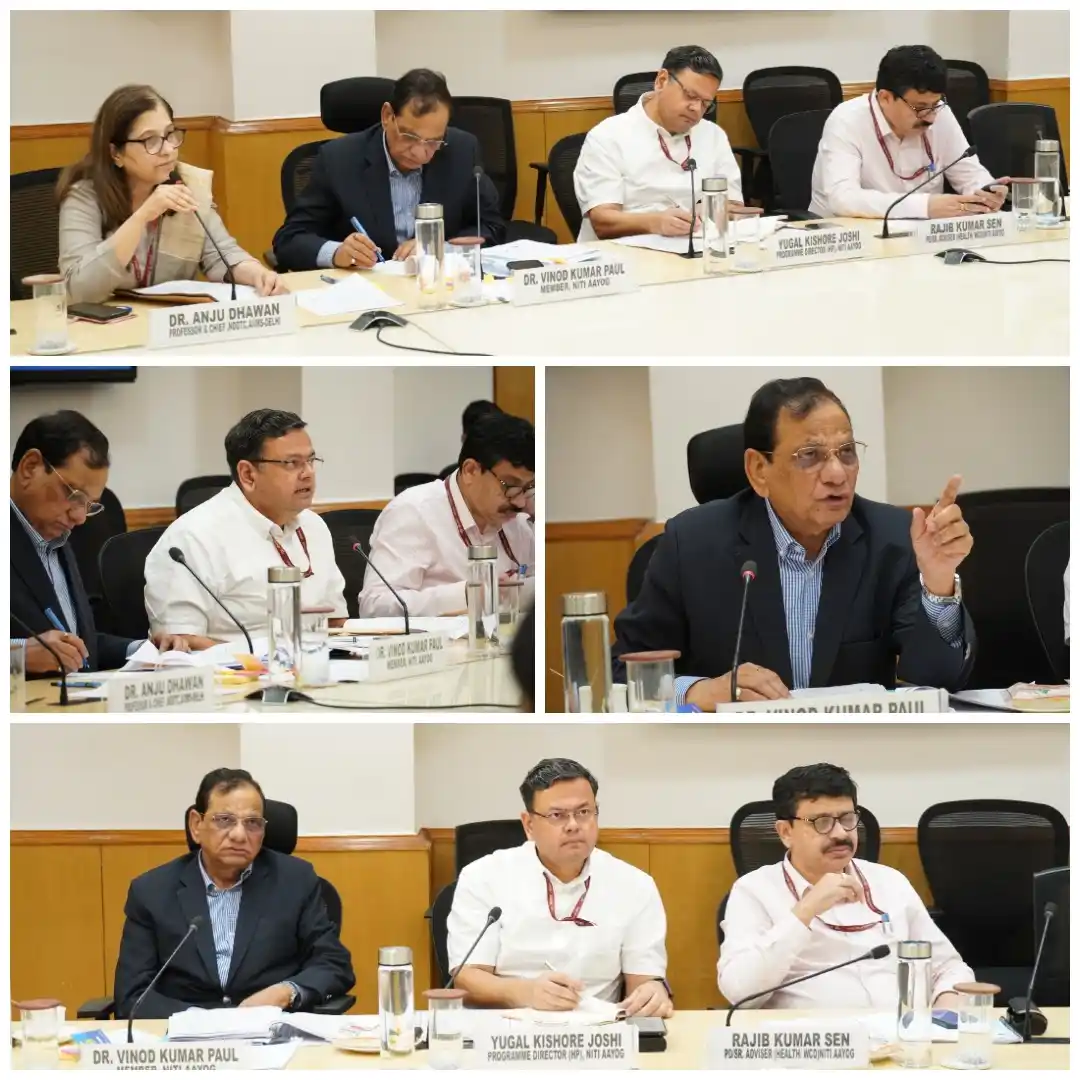 Image from NITI Aayog, Government of India: NITI Aayog organised a meeting under the Chairmanship of Dr. V.K. Paul...